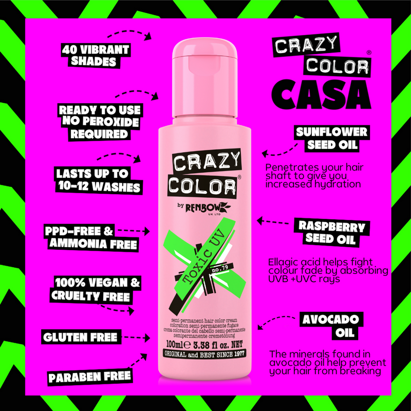 Crazy Color Semi Permanent Hair Color (Pack of 1)