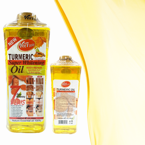 VeetGold Turmeric Super Whitening Oil: Achieve Radiant Skin with 100% Essential Oils – 1000ML.