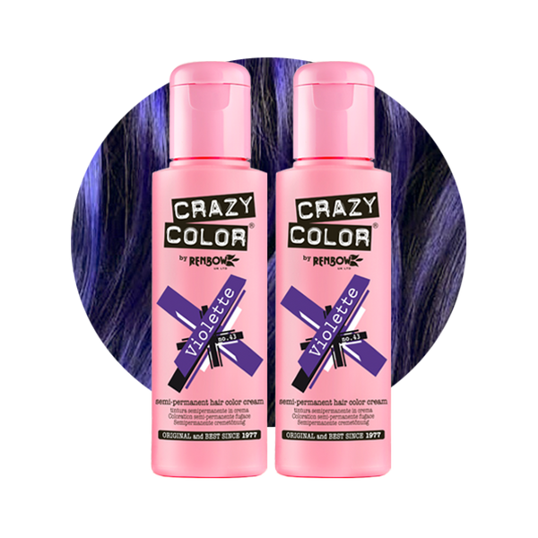 Crazy Color Semi Permanent Violette Hair Color 100ml (Pack Of 2).