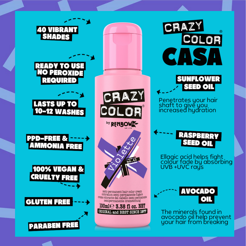 Crazy Color Semi Permanent Hair Color (Pack of 1)