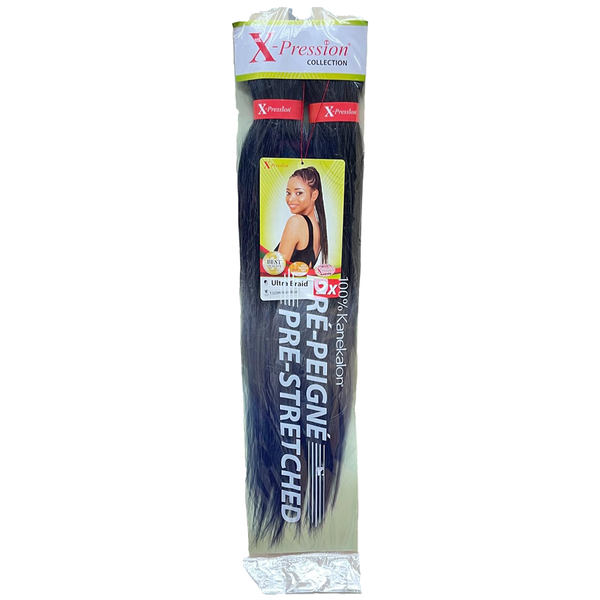 X-pression Pre-Stretched Braiding Hair Smooth, Lightweight & Ready to Style, 46" 160g (Colour T3/OM/Artic Blue).