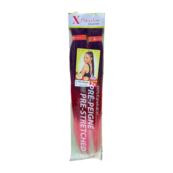 X-pression Pre-Stretched Braiding Hair Smooth, Lightweight & Ready to Style, 46" 160g (Colour T3/OM/Candy Pink).