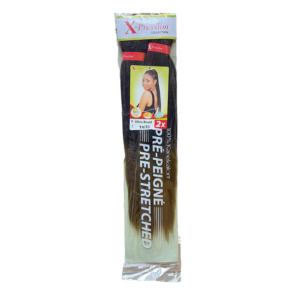 X-pression Pre-Stretched Braiding Hair Smooth, Lightweight & Ready to Style, 46" 160g (Colour T4/27).