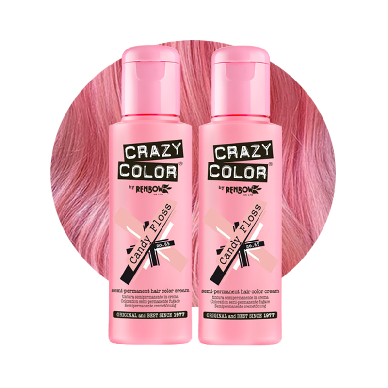 Crazy Color Semi Permanent Candy Floss Hair Color Cream 100ml (Pack Of 2).