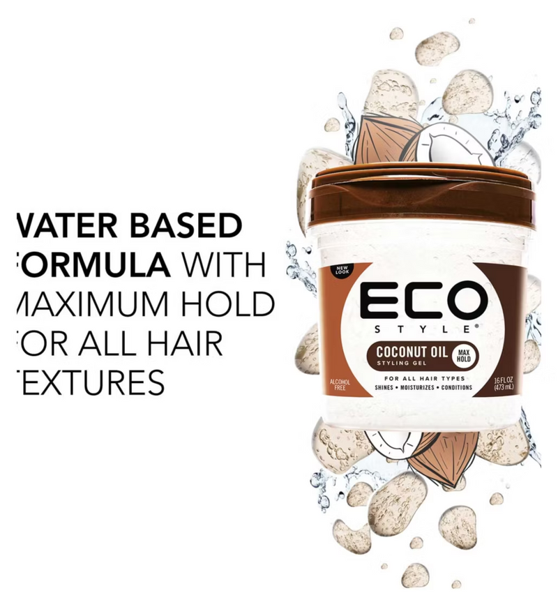 Eco Style Coconut Oil Eco Styler Hair Gel, Moisturises and Conditions.