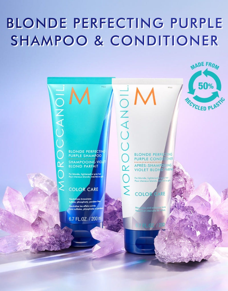 Moroccanoil Blonde Perfecting Purple Conditioner - For Blonde, Lightened Brunette, and Grey 200ml