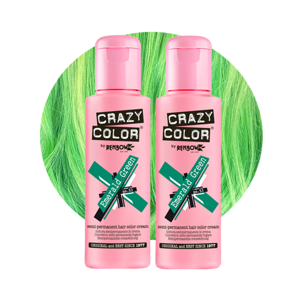 Crazy Color Semi Permanent Emerald Green Hair Color 100ml (Pack Of 2).