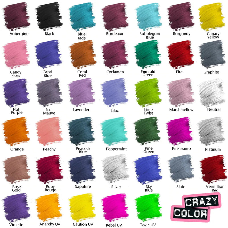 Crazy Color Semi Permanent Hair Color (Pack of 1)