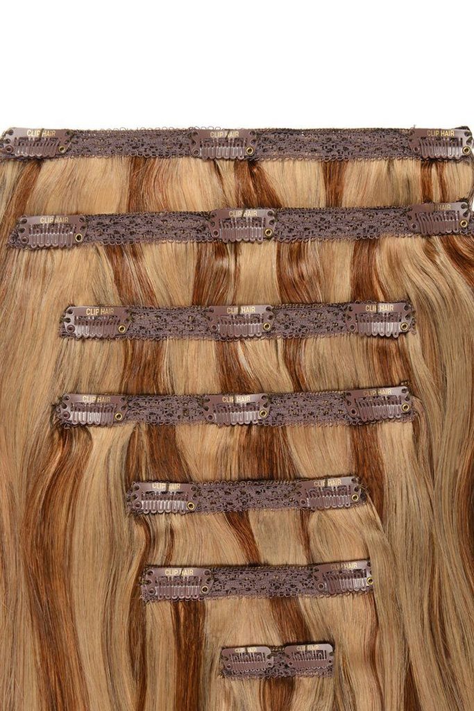 Double Wefted Full Head Remy Clip in Human Hair Extensions -