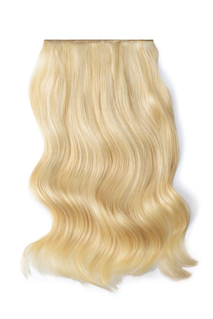 Double Wefted Full Head Remy Clip in Human Hair Extensions - Ash Blonde/Bleach Blonde Mix (