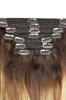 Double Wefted Full Head Clip in Balayage Hair Extensions - Chestnut Honey | Cliphair Hair Extension