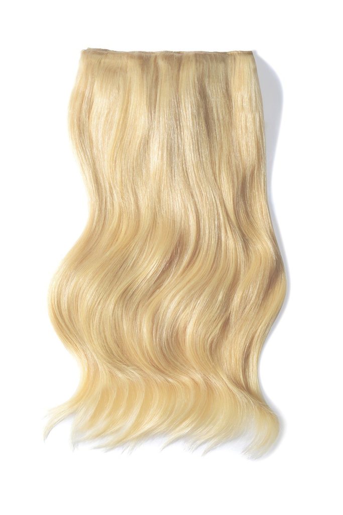 Double Wefted Full Head Remy Clip in Human Hair Extensions - Bleach Blonde (