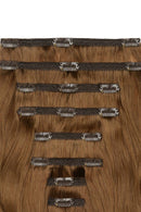 Double Wefted Full Head Remy Clip in Human Hair Extensions - Dark Blonde (
