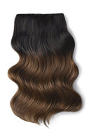 Double Wefted Full Head Remy Clip in Human Ombre Hair Extensions - (