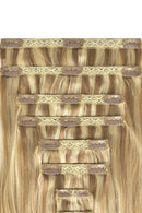 Double Wefted Full Head Remy Clip in Ombre Human Hair Extensions - (