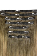 Double Wefted Full Head Clip in Balayage Hair Extensions - Soft Bronze | Cliphair Hair Extension