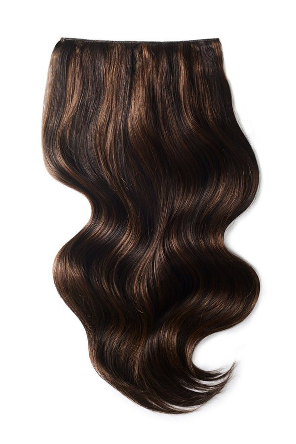 Double Wefted Full Head Remy Clip in Human Hair Extensions - Brown Mix (#2/6) | Cliphair Hair Extension