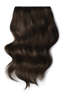 Double Wefted Full Head Remy Clip in Human Hair Extensions - Dark Brown (