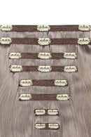 Double Wefted Full Head Remy Clip in Human Hair Extensions - Silver/Grey (