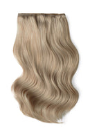 Double Wefted Full Head Remy Clip in Human Hair Extensions - Silver Sand (