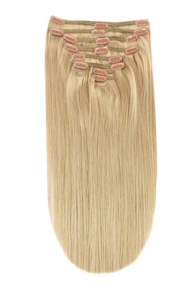 Full Head Remy Clip in Human Hair Extensions - Light Golden Blonde (