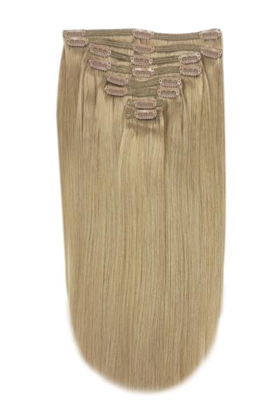Full Head Remy Clip in Human Hair Extensions - Lightest Brown (