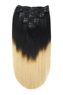 Full Head Clip in Remy Human Ombre Hair Extensions - (