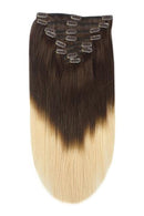 Full Head Remy Clip in Human Hair Extensions - Ombre (