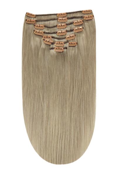 Full Head Remy Clip in Human Hair Extensions - Silver Sand (