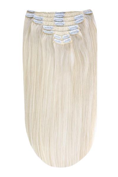 Full Head Remy Clip in Human Hair Extensions - Ice Blonde