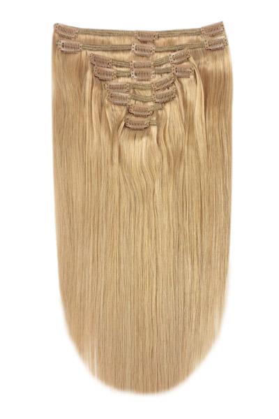 Full Head Remy Clip in Human Hair Extensions - Strawberry/Ginger Blonde (#27)