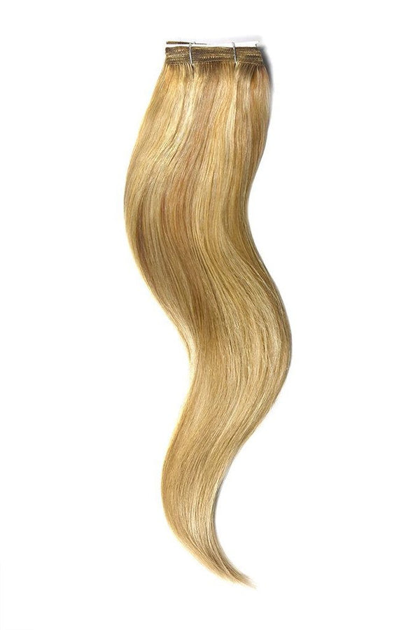 Remy Human Hair Weft/Weave Extensions - Light Brown/Golden Blonde/Bleach Blonde Mix (#12/16/613)