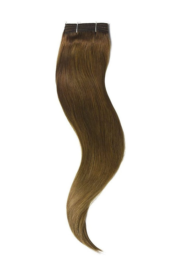 Remy Human Hair Weft/Weave Extensions - Light/Chestnut Brown (#6)