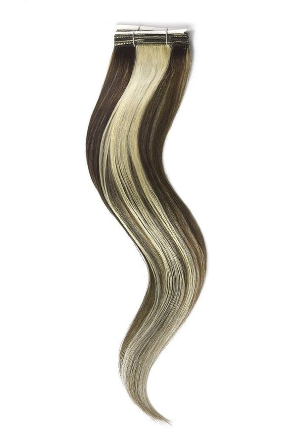 Remy Human Hair Weft/Weave Extensions - Medium Brown/Bleach Blonde Mix (#4/613)