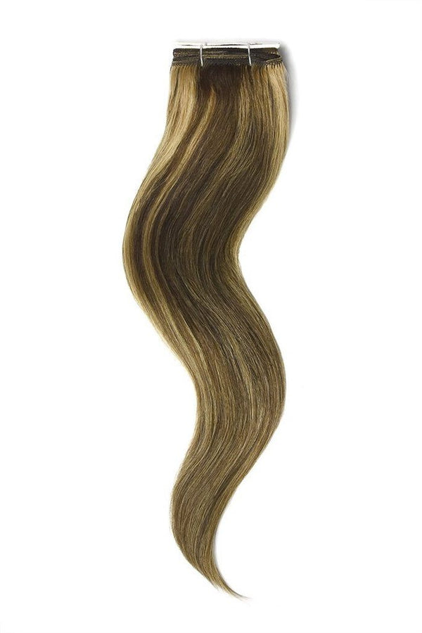 Remy Human Hair Weft/Weave Extensions - Medium Brown/Strawberry Blonde Mix (#4/27)