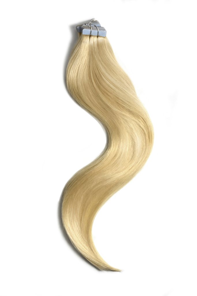 Tape in Remy Human Hair Extensions Bleach Blonde (